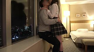 damn, i’m obsessed with this japanese cutie’s huge boobs while she rides a dildo, so hot!