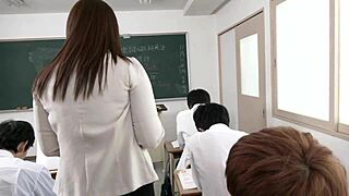 Silent Classroom Turns Wet for Married Teacher Chisato Shoda
