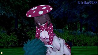 キノコ、メイ、イズクが激しいセックスしてるヘンタイ見てます