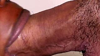 man, this big white cock just unloads in an ebony slut’s mouth