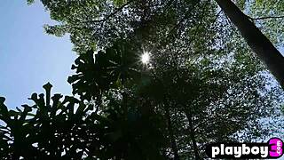 This provocative blonde milf Bexie Williams bares it all during an outdoor photo session.