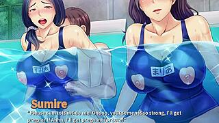 Hey, watch this brunette milf tease with her big natural tits