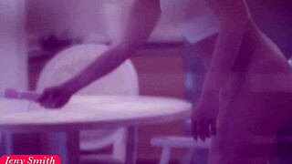 Spying on Jeny Smith taking nude selfies through window