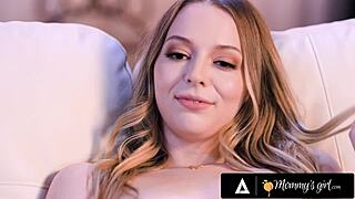 mommys girl - lily larimar and stepmom kenzie taylor get intimate during movie night