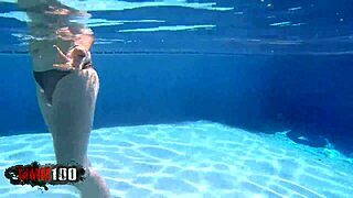 young spanish slut africa irujo sucking at the pool fucked in the bed underwater
