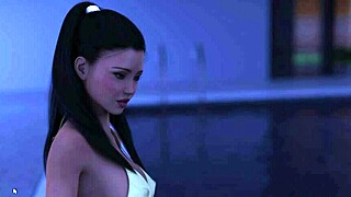 complete gameplay - summer with mia 2 part 4, aunt in bikini teasing monster cock in 3d hentai