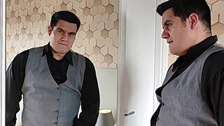 yuri gaúcho flaunts his massive gay cock in mirror selfie