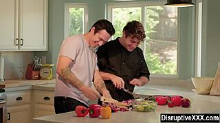 Yo, this closeted guy just bangs his cooking instructor in the kitchen! 🍳