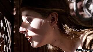 needy medieval maid gropes herself in close-up 😍