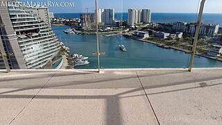 outdoor morning workout gets me sweaty with melena maria rya's hot moves