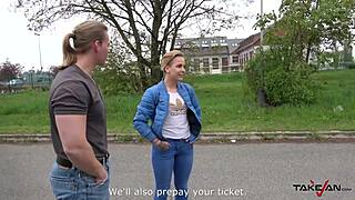 Petite Czech cutie gets wild fanny fuck in moving van