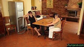 Bbw duo takes control over young guy in wild session