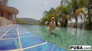 Watch Samantha Rone masturbate underwater in the pool?
