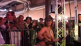 public flexi lesbian milf show with clothes ripped and big tits licked outdoors