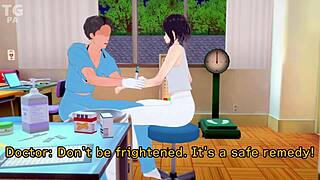 Asian Tg Crossdresser in 3D Anime Infirmary Scene