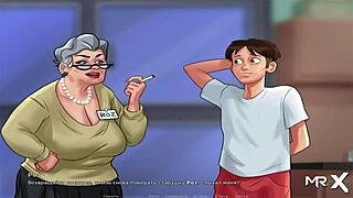 summertimesaga - girl offers blowjob and tit groping in game