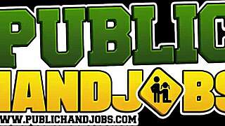 Public Handjob Audition: Blonde Odette Delacroix Strokes Fame at Park for Cumshot