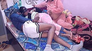 Friends pregnant wife and step sister fucked hard in wild threesome desi haryanvi video.