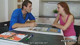 Bankrupt guy lets sexy buddy screw his ex-girlfriend for cash