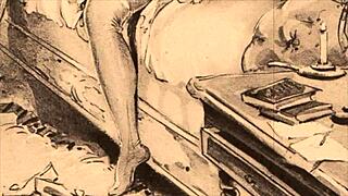 Vintage erotic drawings bring retro anime to life.