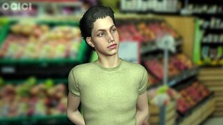3D animated anime with big assed Mommy running errands