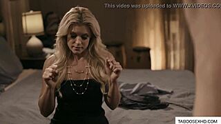 young guy can’t resist banging hot blonde stepmom milf over the counter