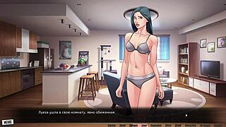 Big nipples and natural tits in animated porn video