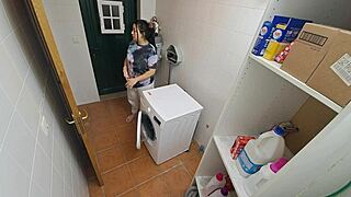 Fucking Latina Maid On The Laundry Machine, So Wet!