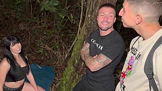 Yo, these BBG chicos are banging a lost Latina hottie in the mountains hard!