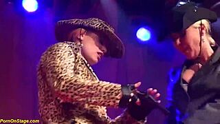 public flexi lesbian milf show with clothes ripped and big tits licked outdoors