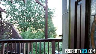 propertysex - hot redhead agent bends over for client with hairy pussy favors