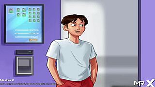 summertimesaga - girl offers blowjob and tit groping in game