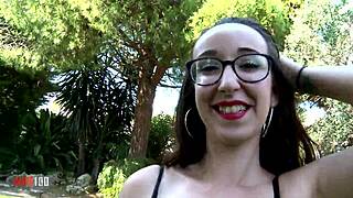 megan lux makes yoga class wet and wild with naughty moves.