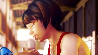 i play with rena senpai and my baton in this pov hentai scene