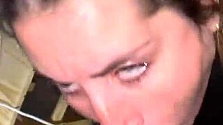 Sloppy blowjob with swallowing in anime hentai