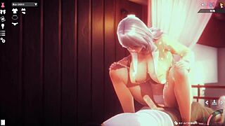 White-Haired Girl Receives Intense Oral And Pussy Play