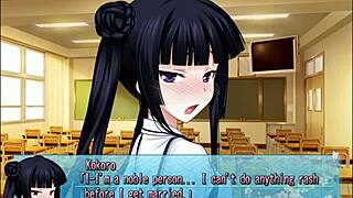 Man, this Majikoi S Kokoro-H1 anime schoolgirl kissing scene is wild!