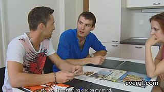 Bankrupt guy lets sexy buddy screw his ex-girlfriend for cash