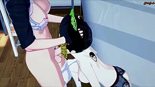 Futa Motoko Kusanagi explores a geisha girl’s unique traits in this hentai.