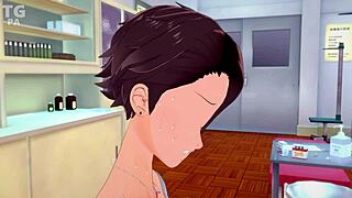 Asian Tg Crossdresser in 3D Anime Infirmary Scene