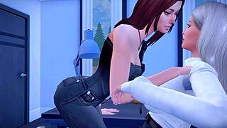 Futanari mistress dominates boss in intense 3D hentai scene