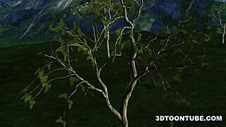 two bi 3d babes lick each other and share cock