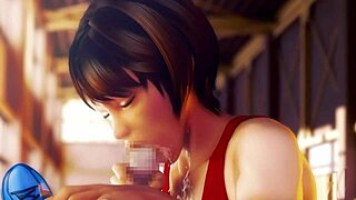 i play with rena senpai and my baton in this pov hentai scene