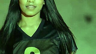 Sexy black teen doing gym workout