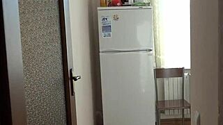 damn, brunette fucks huge zucchini anal doggy style to crazy orgasm!