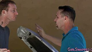 teen sucking big cock bent over for facial