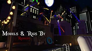 catgirl enjoys a special moment before the fireworks display