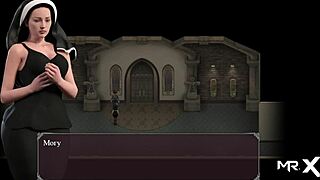 Adult video game porn with a mature mom