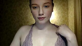 cute shy girl shows off her big natural tits