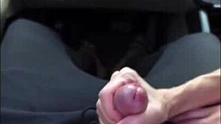 Amateur gay guys have anal sex in the car